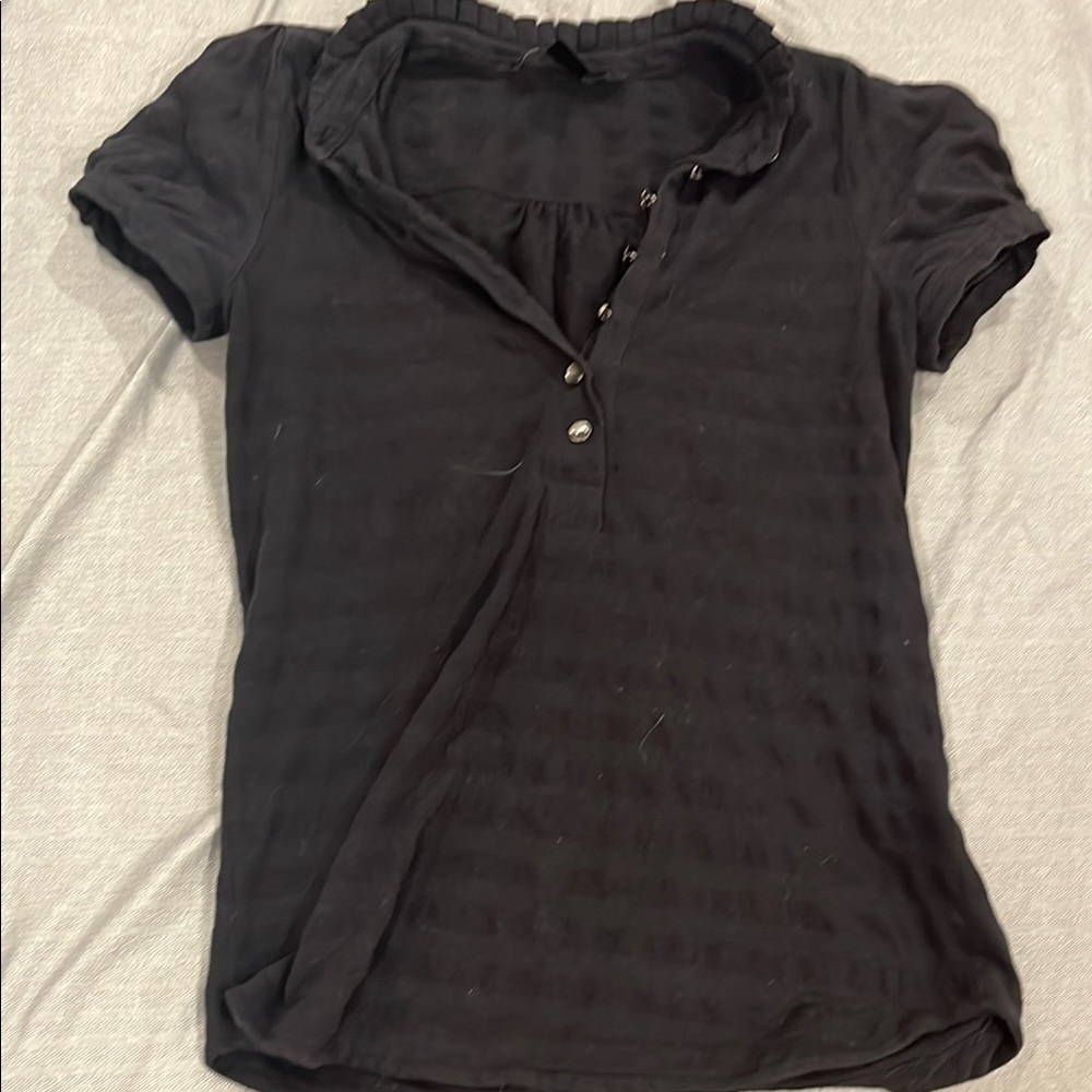 Marc by Marc Jacobs Black Ruffled Women's Top
